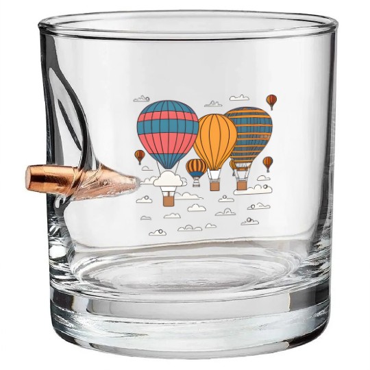 Soaring Above: Hot Air Balloon Adventures. Bullet Whiskey Glasses