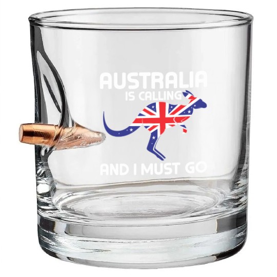 Australia Is Calling And I Must Go Kangaroo Austra Bullet Whiskey Glasses