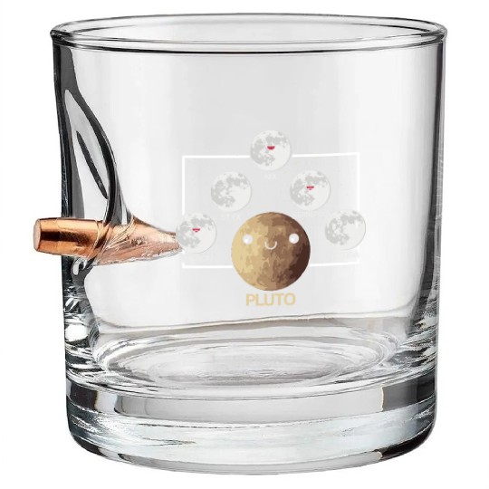 Pluto Moons Planet Space Lover Solar System Bullet Whiskey Glasses