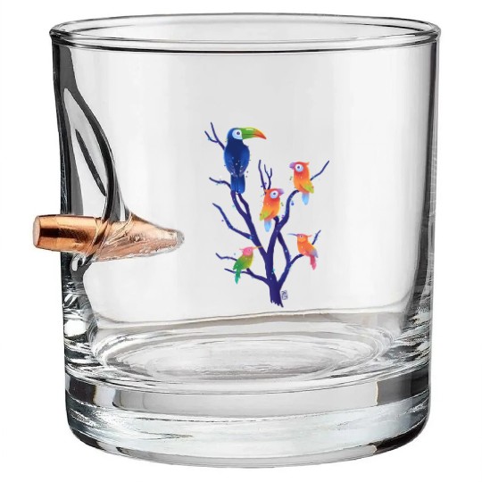Birds Of Paradise Bullet Whiskey Glasses