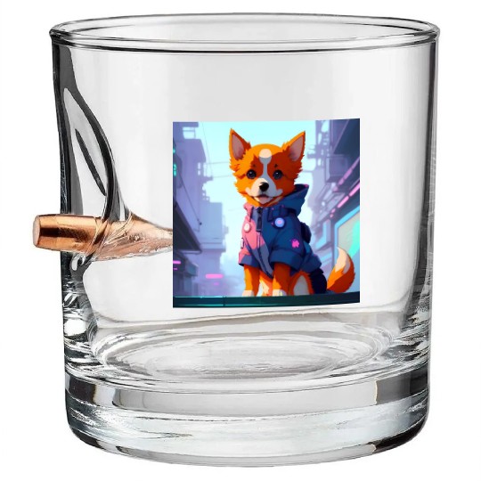 Cute Cyberpunk Dog Bullet Whiskey Glasses