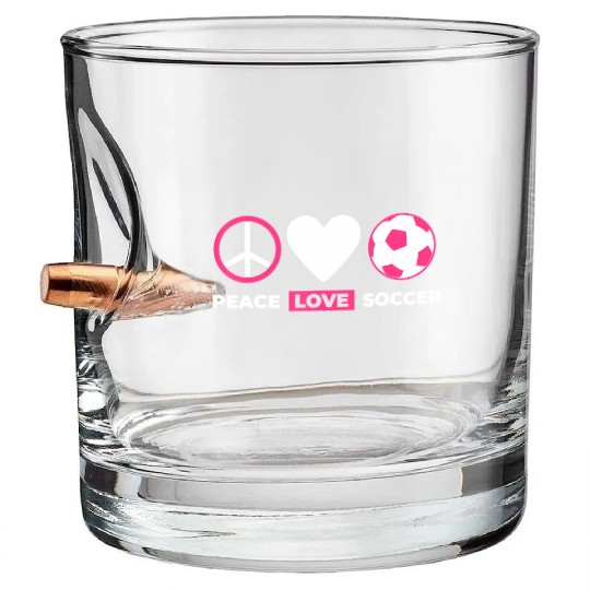 Peace Love Soccer Peace Sign Heart Peace Love Socc Bullet Whiskey Glasses