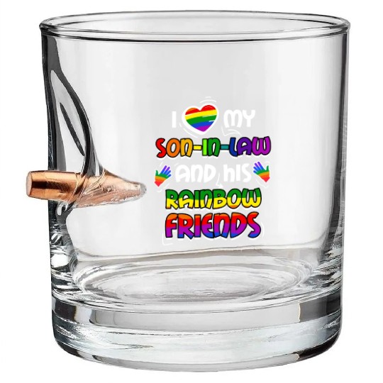 I Love My Son In Law And His Rainbow Friends Bullet Whiskey Glasses