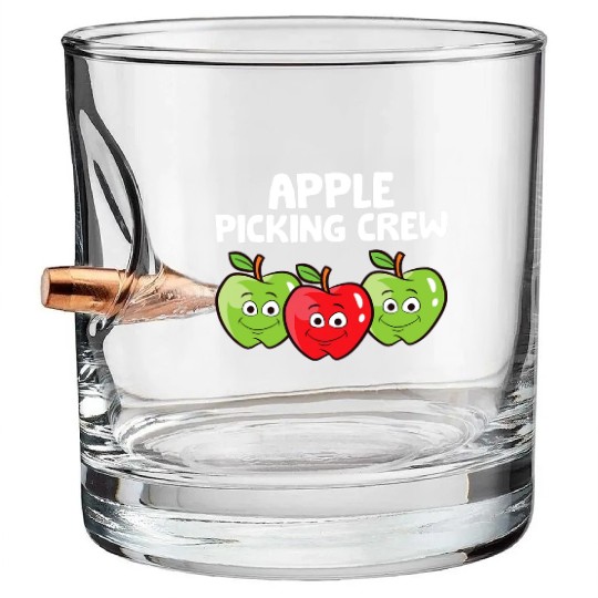 Apple Farmer Apple Lover Fruit Funny Apple Picking Bullet Whiskey Glasses