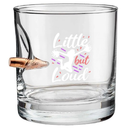 Girl Cheerleader Cutest Cheer Little But Loud Bullet Whiskey Glasses