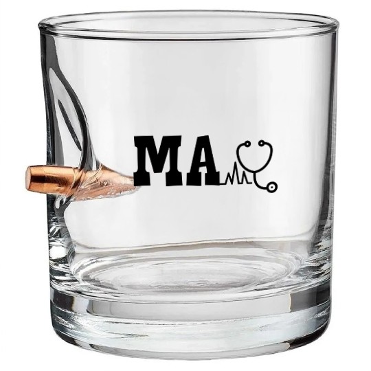 Ma Medical Assistant And Stethoscope Medical Assis Bullet Whiskey Glasses