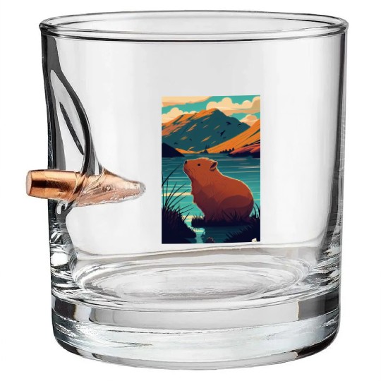 Capybara Nature Capibara Bullet Whiskey Glasses