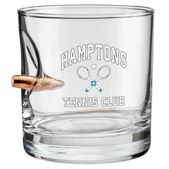 Hamptons Tennis Club Preppy New York Montauk Varsi Bullet Whiskey Glasses