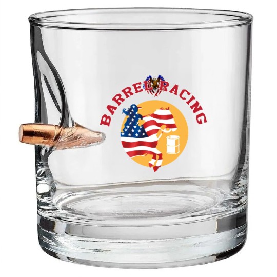 Cowgirl Barrel Racing Sport Come On Cowgirl Art Bullet Whiskey Glasses