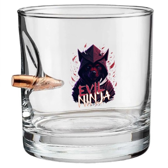 Powerful Boston Terrier Dog Ninja Bullet Whiskey Glasses