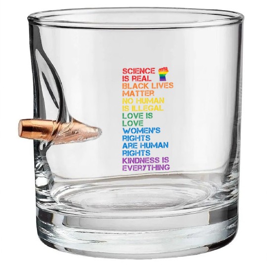Science Is Real Black Lives Matter Lgbt Blm Fist Bullet Whiskey Glasses