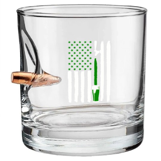 Green St PatricDay Beer American Flag Patriotic Ir Bullet Whiskey Glasses