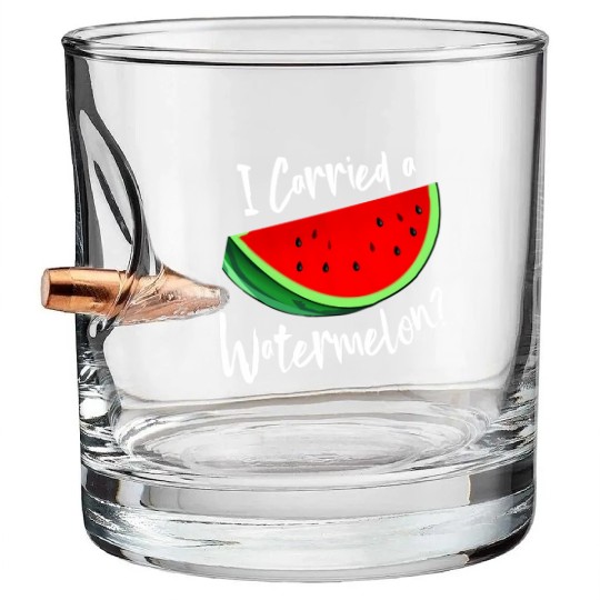 I Carried A Watermelon Tropical Summer Vibes Fruit Bullet Whiskey Glasses