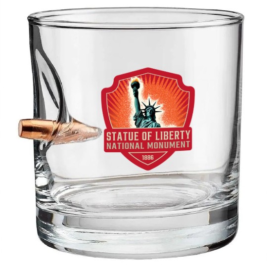 statue of liberty national monument Bullet Whiskey Glasses