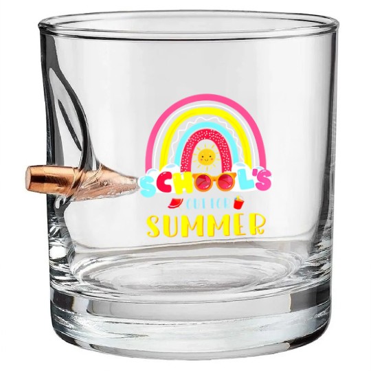 Last Day Of School Schools Out For Summer Teacher Bullet Whiskey Glasses