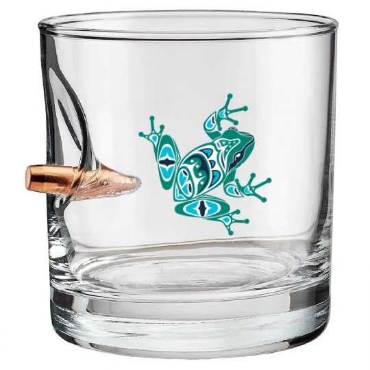 Native American Indian Style Frog Pacific Northwes Bullet Whiskey Glasses