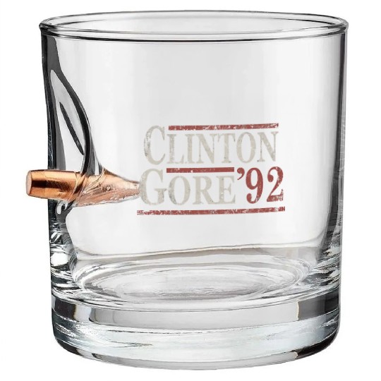 Distressed Bill Clinton Al Gore 1992 Bullet Whiskey Glasses