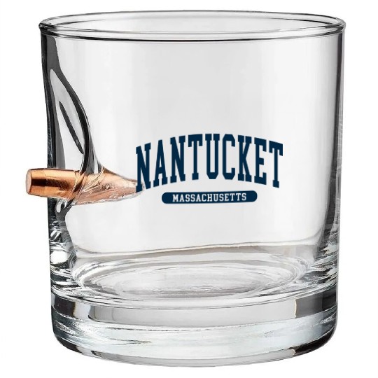 Nantucket Massachusetts Bullet Whiskey Glasses