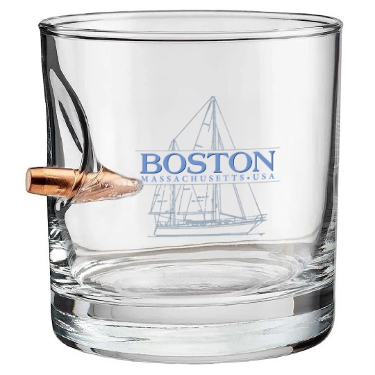 Boston Massachusetts Sailing Bullet Whiskey Glasses