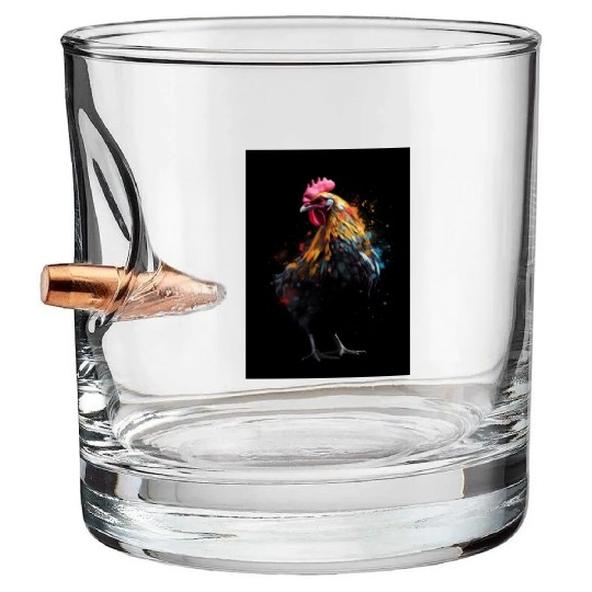 Chicken Colorful Farmer Bullet Whiskey Glasses