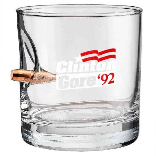 Clinton Gore Bill Clinton 92 Elect Bullet Whiskey Glasses