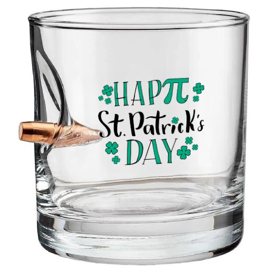 Pi Math Teacher Happy St PatricDay Bullet Whiskey Glasses