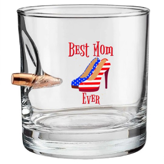 Best Mom Ever to Daughter Women Mom Kids, Mother Bullet Whiskey Glasses