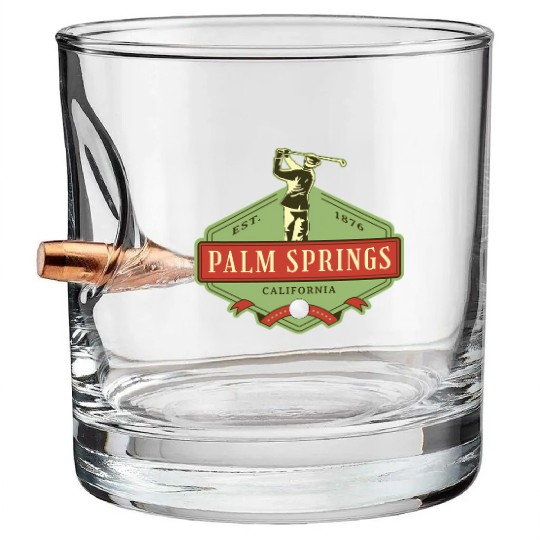 Palm Springs California Golf Bullet Whiskey Glasses