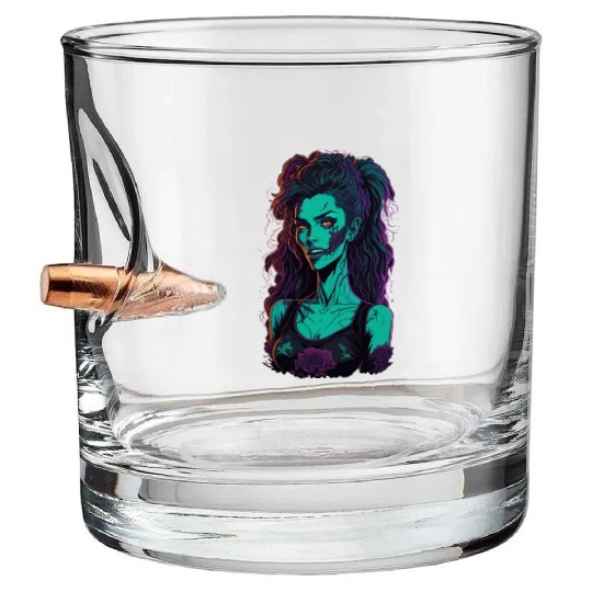 Zombie Girl Bullet Whiskey Glasses