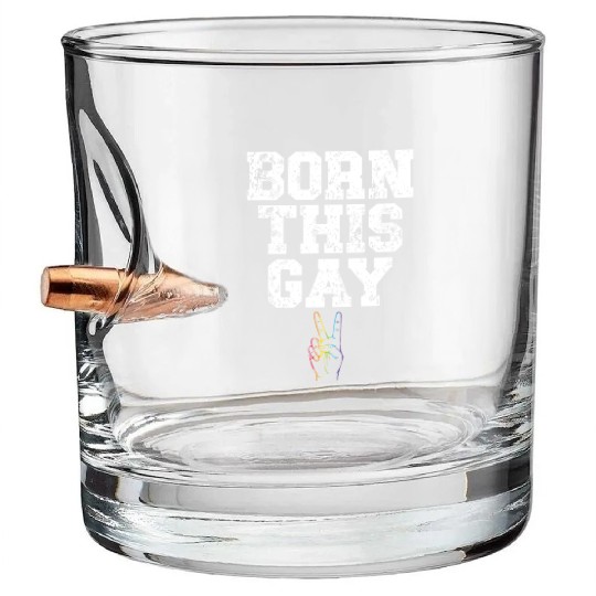 Born This Gay Sexual Diversity Gay Pride LGBTQ Bullet Whiskey Glasses