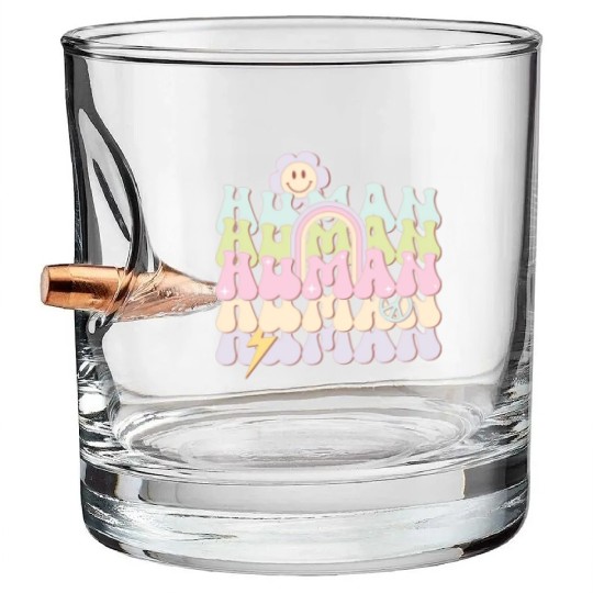 Human Rainbow, LGBT Pride Month Bullet Whiskey Glasses