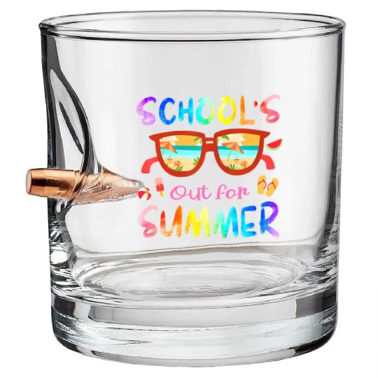 Schools Out For Summer Last Day Of School Teacher Bullet Whiskey Glasses