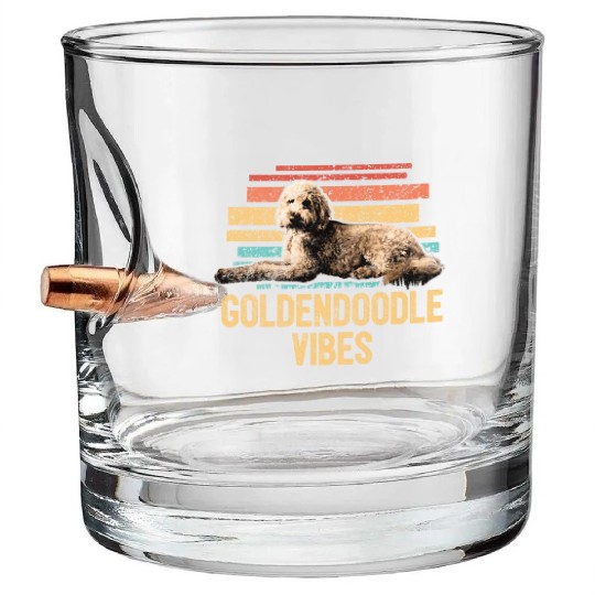 Goldendoodle Vibes Cute Dog Mom Doodle Dog Dad Bullet Whiskey Glasses