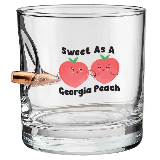 Sweet As A Georgia Peach Cute Funny Southern Bullet Whiskey Glasses