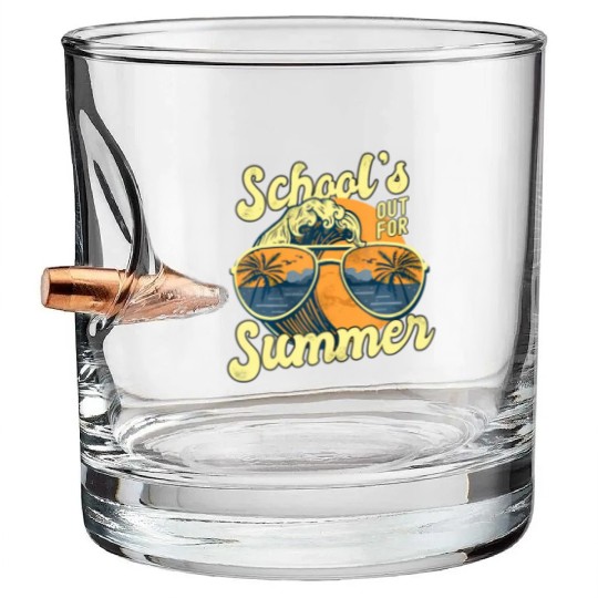 Schools Out For Summer For Teacher Cool Last Day V Bullet Whiskey Glasses