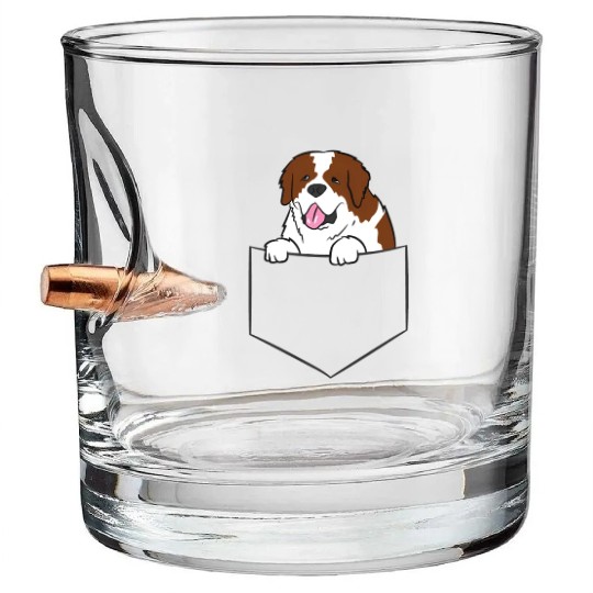 Saint Bernard In Pocket Dog In A Pocket Saint Bullet Whiskey Glasses