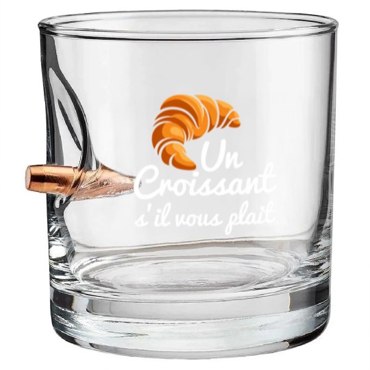 French Croissant Bread Un Croissant S'Il Vous Bullet Whiskey Glasses