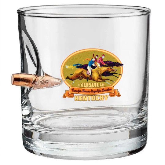 Louisville Kentucky Horse Racing Bourbon Derby Bullet Whiskey Glasses
