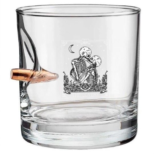 The Tarot Card Astrology Goth Halloween Bullet Whiskey Glasses