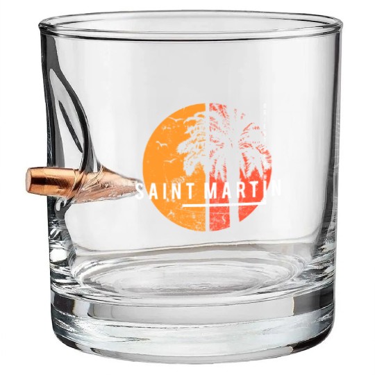 Artistic Orient Beach Saint Martin Cool Vacation Bullet Whiskey Glasses