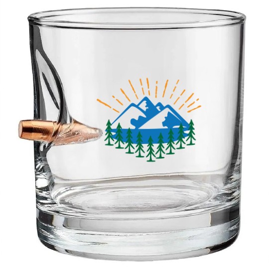 Blue Mountain And Forest Bullet Whiskey Glasses