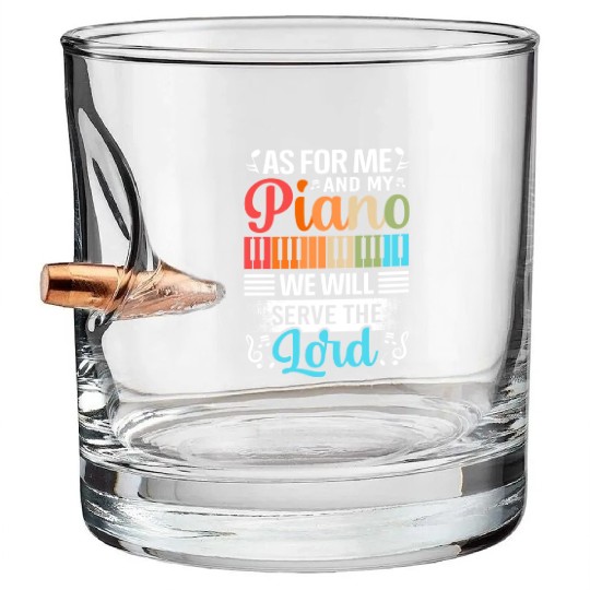 Funny Keyboard Piano Music Lover Musician Pianist Bullet Whiskey Glasses