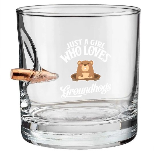 Who Loves Groundhogs Groundhog Bullet Whiskey Glasses