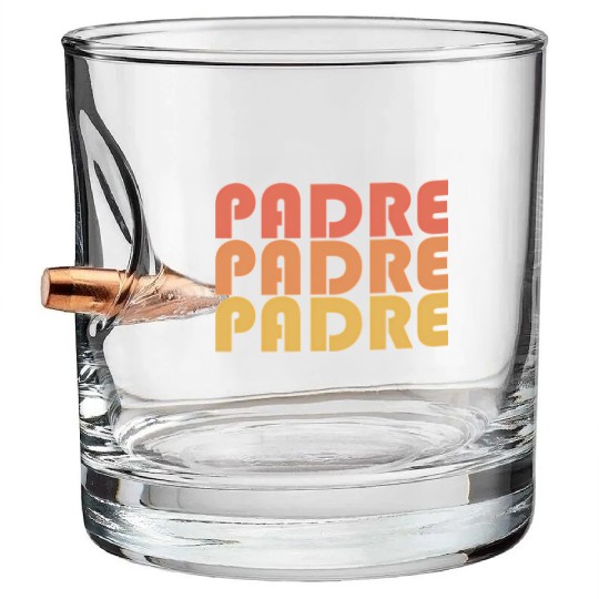 Padre Typography 1970S Bullet Whiskey Glasses