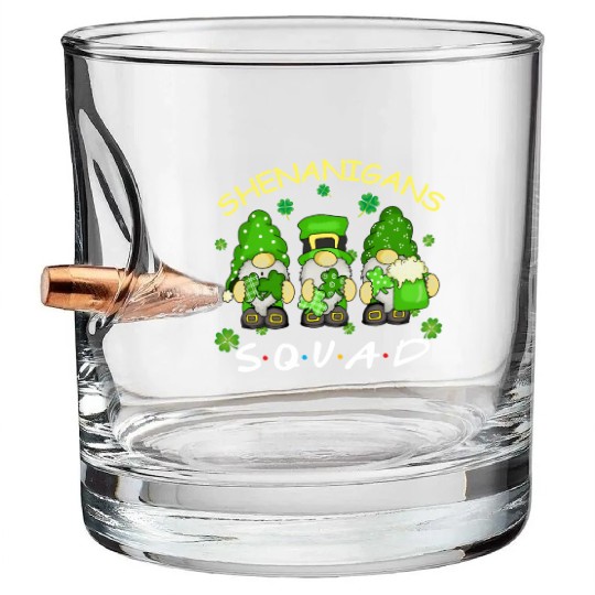 St Patrick'S Day Shenanigans Squad Three Gnomes Bullet Whiskey Glasses