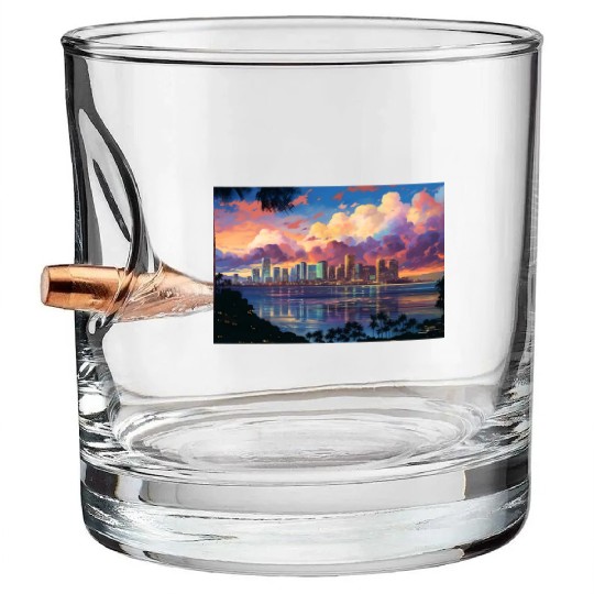 Anime Honolulu A Vibrant Anime Inspired Skyline Bullet Whiskey Glasses