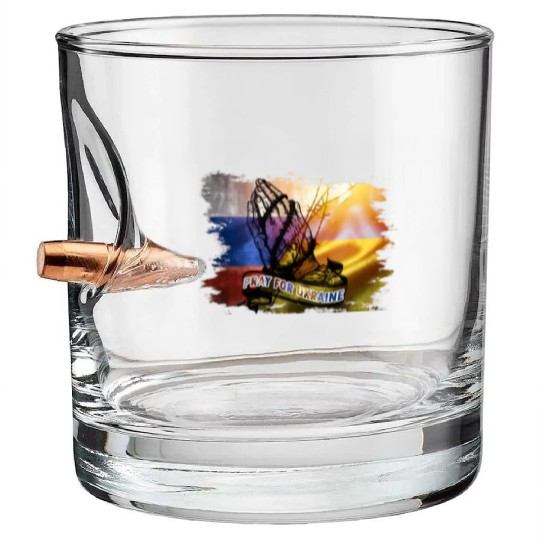 Pray For Ukraine Solidarity Support Ukraine Bullet Whiskey Glasses