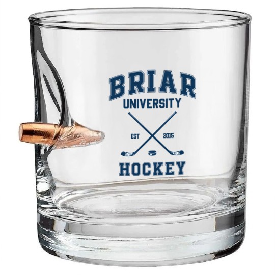 Briar U Hockey Off Campus Graham 44 Two Side Bullet Whiskey Glasses