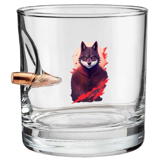 Ninja Style: The Cute Wolf Face with a Twist of Me Bullet Whiskey Glasses