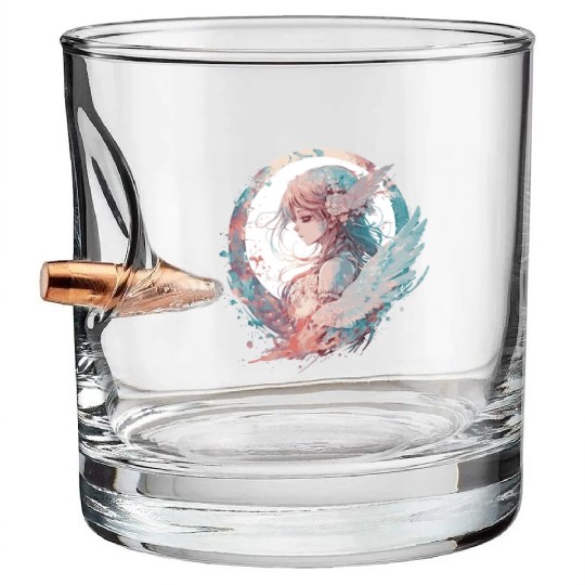 Watercolor Anime Fairy Cute Fairycore Pastel Goth Bullet Whiskey Glasses